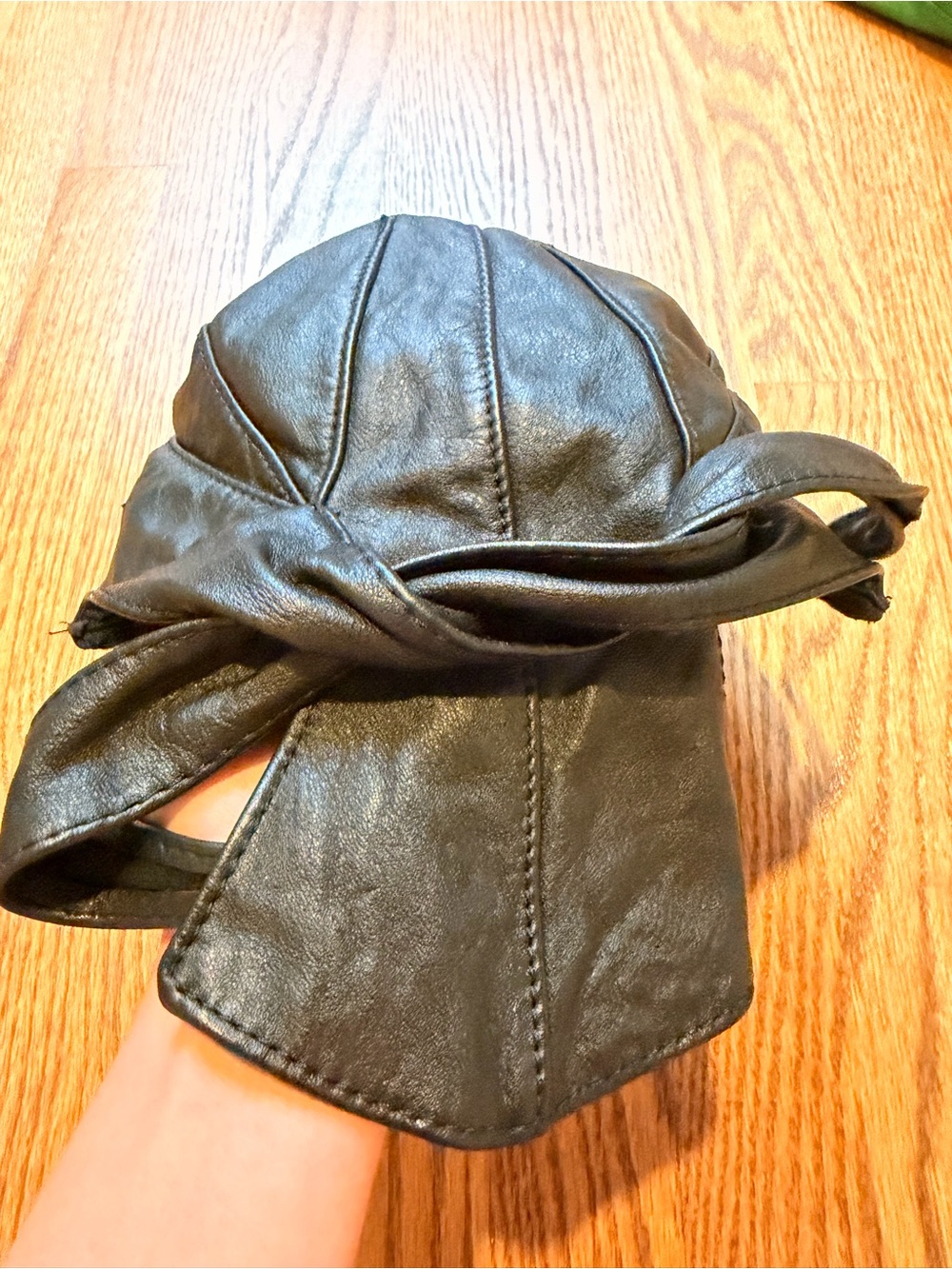Wilsons Leather Black Motorcycle Durag Cap size L/XL